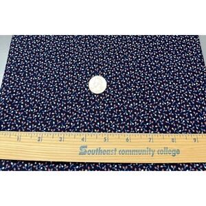 Fabric Quilt Craft Cotton Navy Rose Buds Calico Material 44 x 36 DIY Multicolor